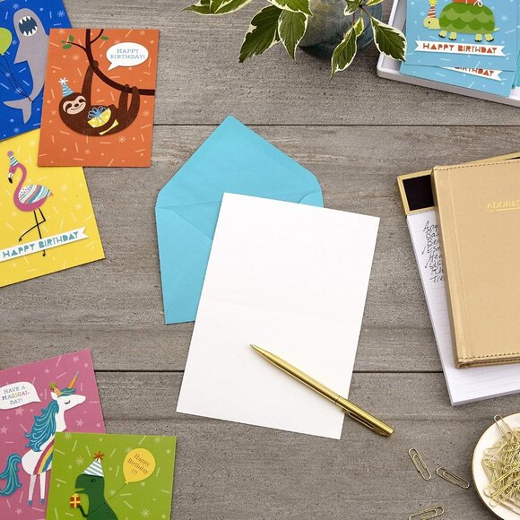 Hallmark Kids Birthday Cards 48 Pack w Envelopes: Dino Unicorn Shark & More - Picture 2 of 7